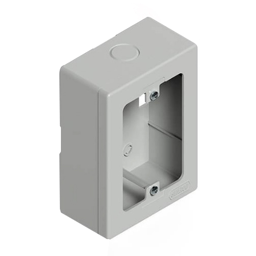 Caja exterior rectangular gris plástica HDX